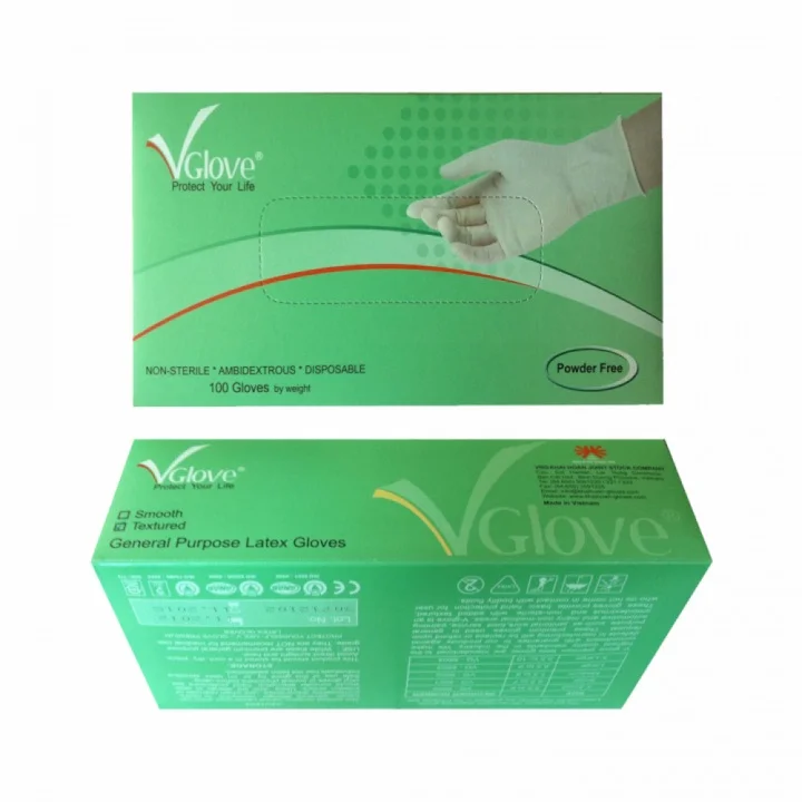 Găng tay y tế VGLOVE không bột 5.8g 24cm 10 hộp Cỡ S