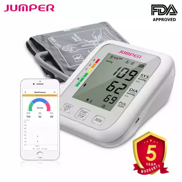 Máy đo huyết áp bắp tay, kết nối Bluetooth, APP JUMPER JPD-HA120