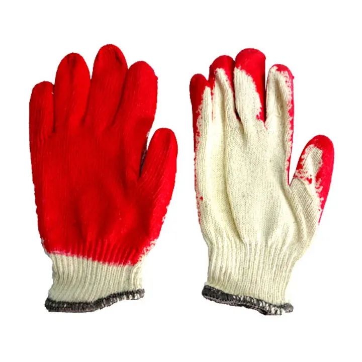 Găng tay cotton phủ cao su đỏ 40g Hoàn Mỹ