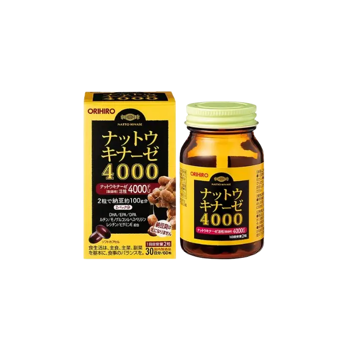 Viên uống hỗ trợ điều trị đột quỵ NATTO KINASE 4000 FU Orihiro 60 viên