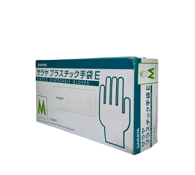 Găng tay Vinyl không bột Saraya Disposable Vinyl Powder Free Gloves 4gam size M