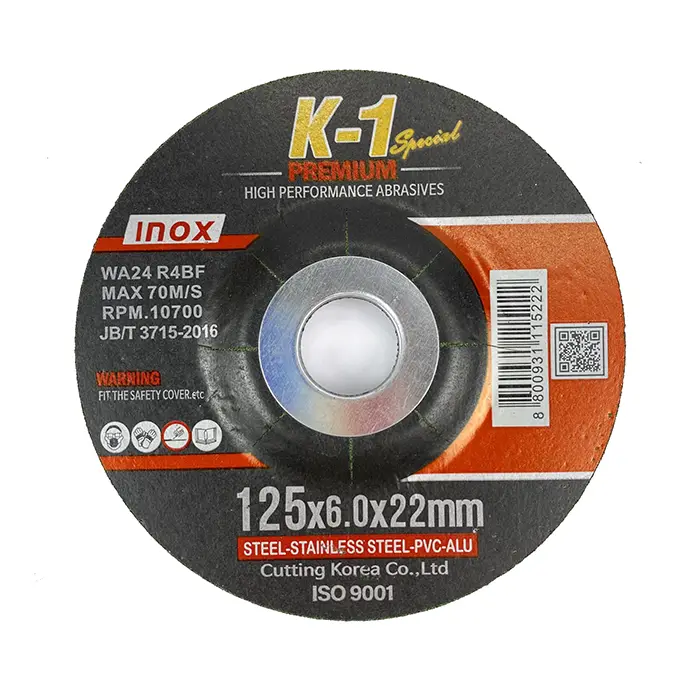 Đá mài Inox K-1 Cutting Korea M125X6 màu xanh 125x3x22mm