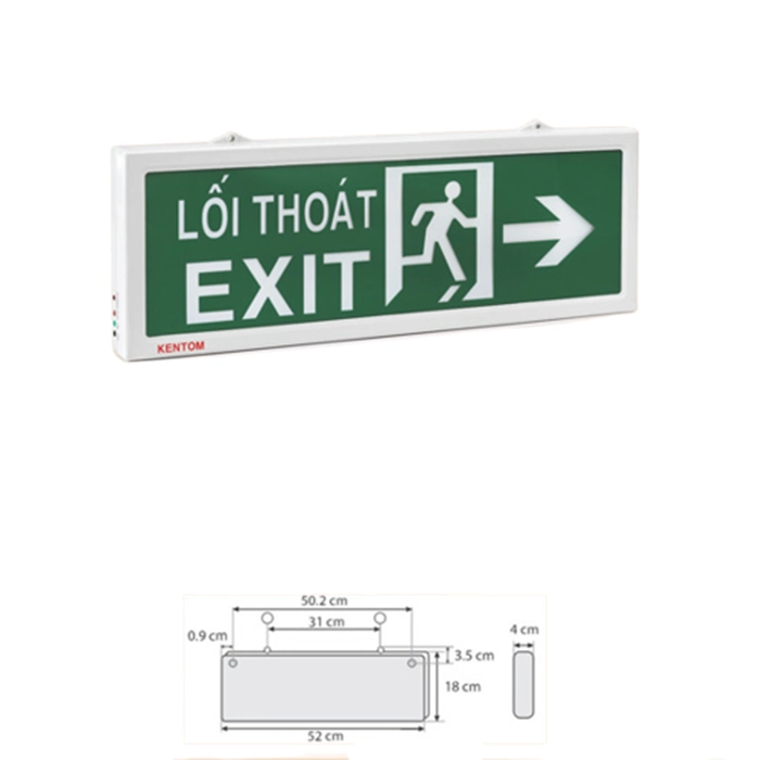 Đèn lối thoát Exit KENTOM KT-630 1 mặt 4W Super LED