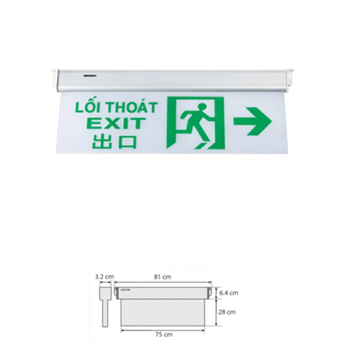 Đèn lối thoát Exit KENTOM KT-700 2 mặt 6W Super LED