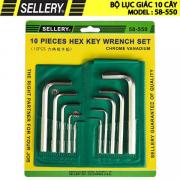 Bộ lục giác 10 cây (hệ mm) (Từ 1.5mm-10mm) Sellery 58-550