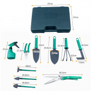 Hộp dụng cụ làm vườn lớn 10 món (xanh)