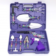 Hộp dụng cụ làm vườn lớn 10 món (tím)