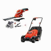 Máy cắt cỏ xe đẩy Black & Decker BEMW451BH-GSL7 và phụ kiện tỉa lá pin