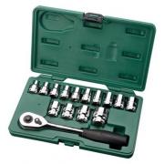 Bộ dụng cụ đầu tuýp 15 chi tiết hệ Metric Sata 08005ME