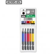 Vỉ 5 mũi vít đầu lục giác Anex 2.5,3,4,5,6 ACHX5-65L