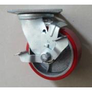 Bánh xe PU gang càng xoay khóa A Caster A6"-UCI-SB
