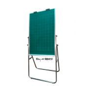 Bảng flipchart viết phấn từ, in lụa ô ly tiểu học, chân inox Bavico 120 x 80cm
