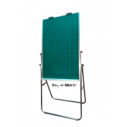 Bảng flipchart viết phấn từ, in lụa ô ly tiểu học, chân inox Bavico 100 x 60cm