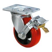 Bánh xe PU đỏ tải trọng nặng xoay có thắng Kyung Chang 4260S A1 PC TB