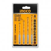 Bộ 4 mũi khoan kim loại HSS INGCO AKD1401