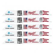 Bộ 5 lưỡi cưa kiếm sắt TORCH loại mỏng Milwaukee 48-00-4184 T18-152.4mm