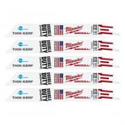 Bộ 5 lưỡi cưa kiếm sắt TORCH Milwaukee 48-00-4784 T18-152.4mm