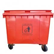 Thùng rác nhựa đỏ Vietclean B-660R 660L