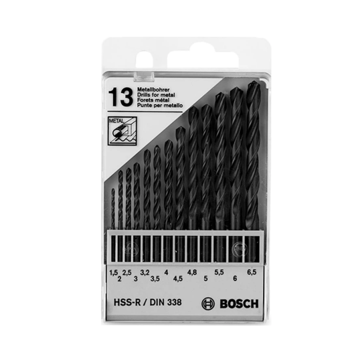 Bộ 10 mũi khoan sắt Bosch HSS-R DIN338 (1 - 10mm)