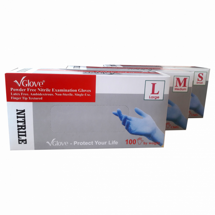 Găng tay y tế VGLOVE Nitrile 3.5g trắng (50 đôi/hộp)