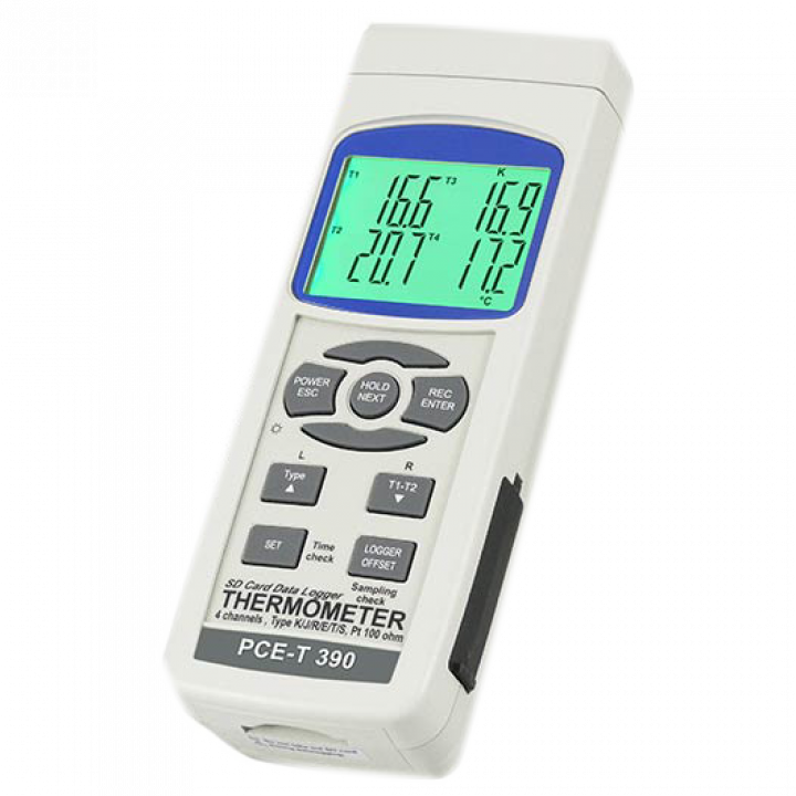 Máy đo nhiệt độ điện tử hiện số với 4 kênh đo PCE PCE-T390