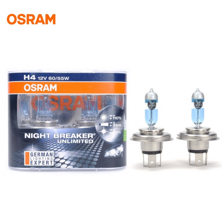 Bóng đèn tăng sáng Night Breaker Unlimited OSRAM H4 (bộ 2 bóng)