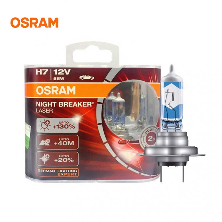 Bóng đèn tăng sáng Night Breaker Laser OSRAM H7 (bộ 2 bóng)