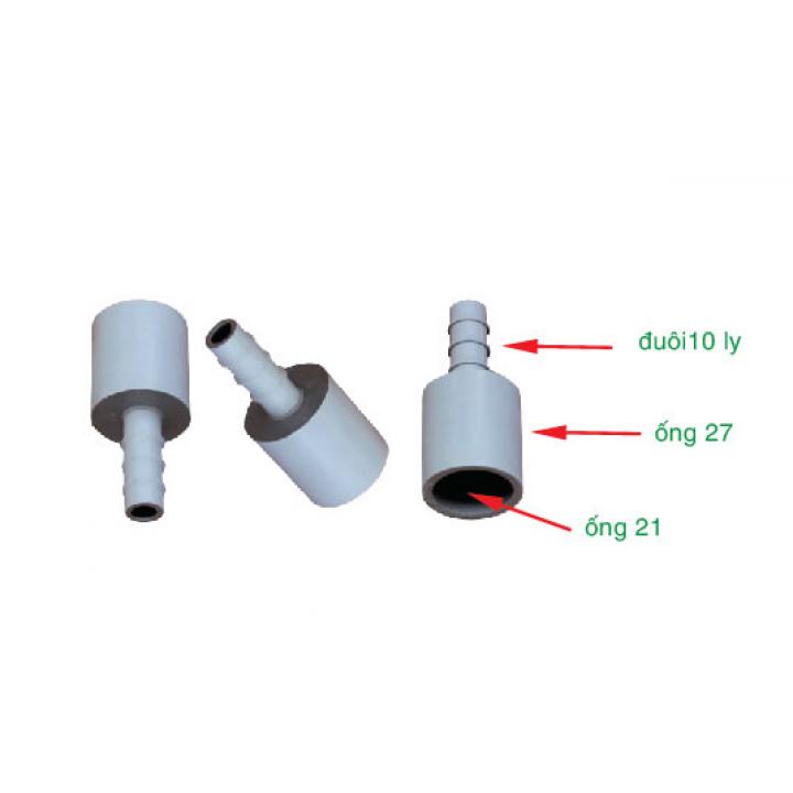 Nối ống nước 21-27 đuôi 8-10 ly PVC N21.27.8.10 (gói 100 cái)