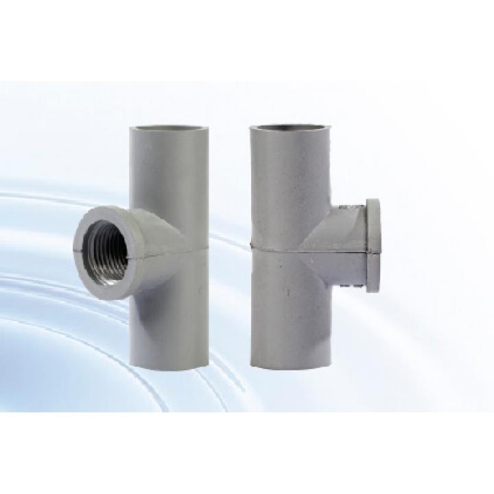 Nối ống nước T 21mm ren trong 21mm PVC T21-RT21