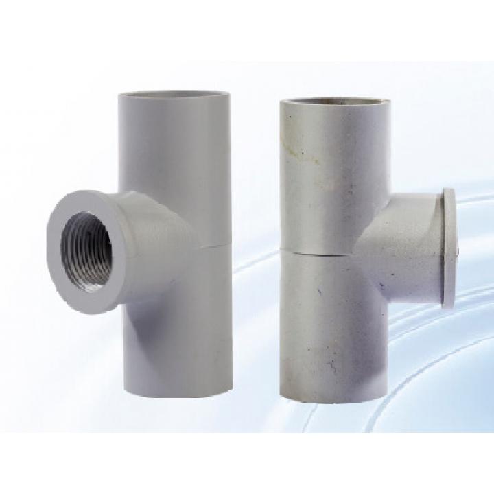 Nối ống nước T 27mm ren trong 21mm PVC T27-RT21