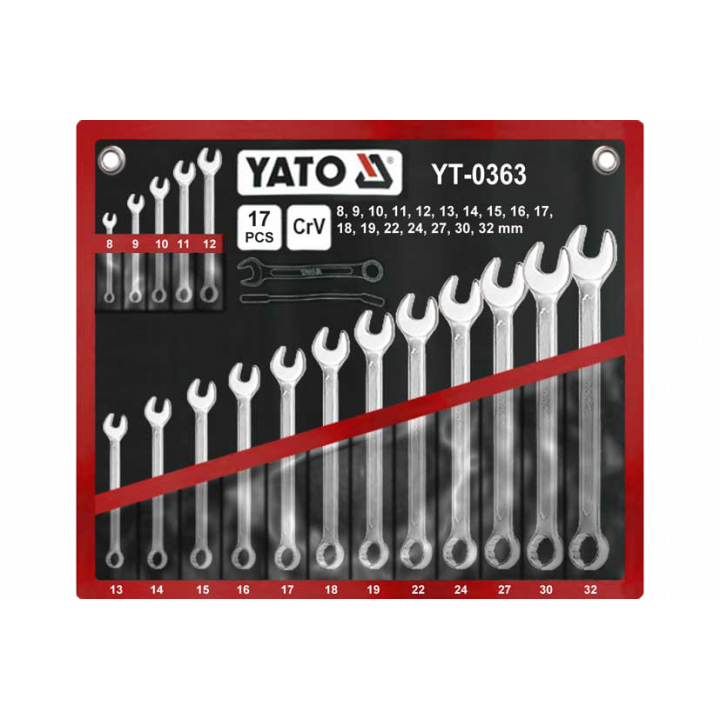 Bộ cờ lê vòng miệng 17PCS Yato YT-0363