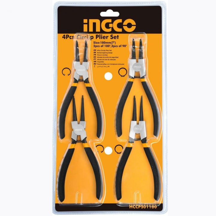 Bộ kềm phe 4 cây INGCO HCCPS01180 7"/180mm