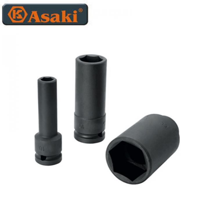 Đầu tuýp đen dài 1/2" 6 cạnh Asaki AK-5539 23mm