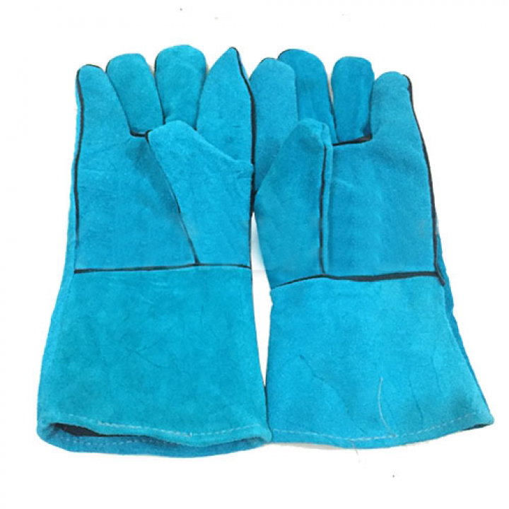 Găng tay da hàn Pháp màu xanh nhạt dài 31cm